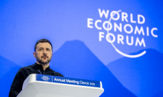 Volodymyr Zelensky à Davos, en Suisse, le 21 janvier 2025. ( AFP / FABRICE COFFRINI )