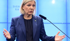 La cheffe des socio-démocrates suédois Magdalena Andersson à Stockholm le 28 septembre 2026 ( TT News Agency / Jonas EKSTROMER )