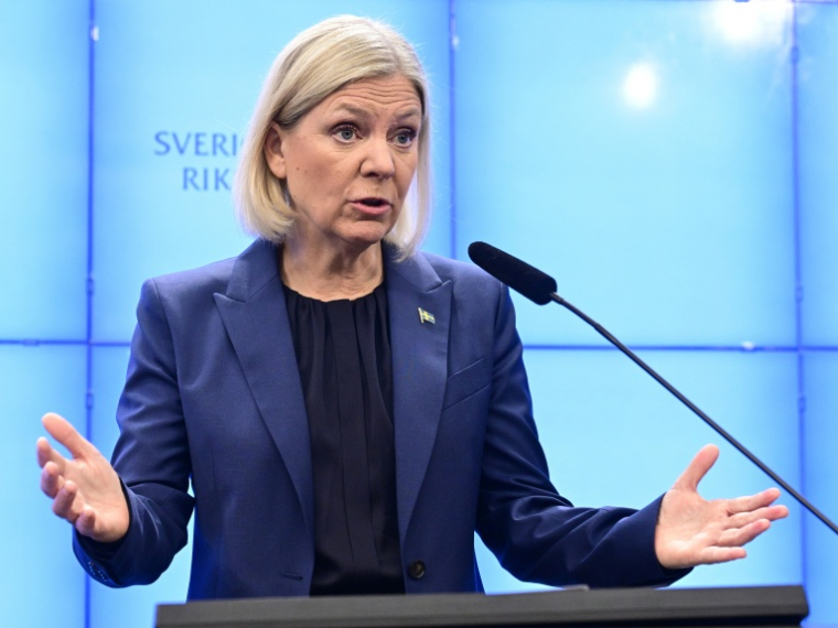La cheffe des socio-démocrates suédois Magdalena Andersson à Stockholm le 28 septembre 2026 ( TT News Agency / Jonas EKSTROMER )