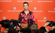 La Première ministre sortante, la sociale-démocrate Mette Frederiksen au château de Christiansborg à Copenhague