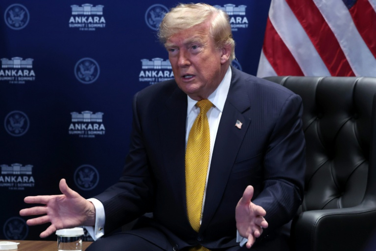 Le président américain Donald Trump lors d'une rencontre avec le secrétaire général de l'Otan, Mark Rutte, en marge du sommet de l'Otan à Ankara, le 8 juillet 2026 en Turquie ( POOL / Filip SINGER )