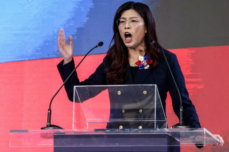 La présidente du Kuomintang, Cheng Li-wun, le 1er novembre 2025, à Taipei, à Taïwan ( AFP / I-Hwa Cheng )