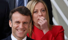 Le président français Emmanuel Macron et le Premier ministre italien Giorgia Meloni à Bruxelles, en Belgique