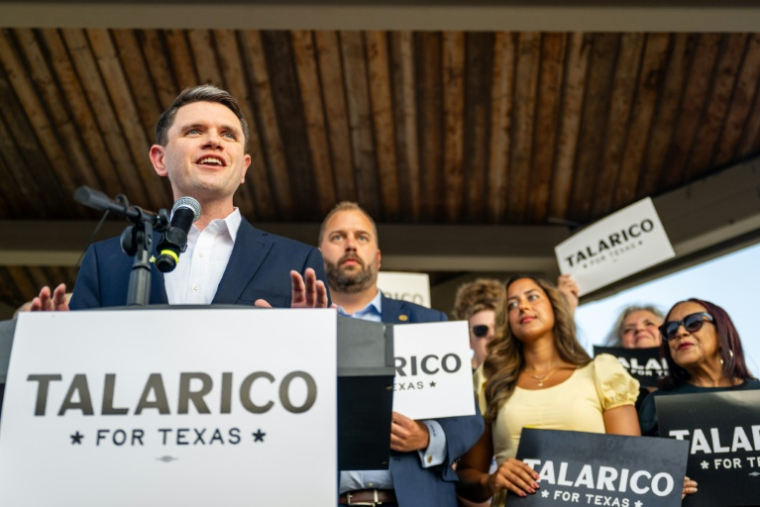 L'élu démocrate au Parlement du Texas James Talarico lors d'un événement de campagne à Round Rock, le 9 septembre 2025 ( GETTY IMAGES NORTH AMERICA / Brandon Bell )
