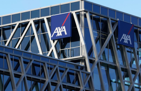 Le logo AXA à Bruxelles