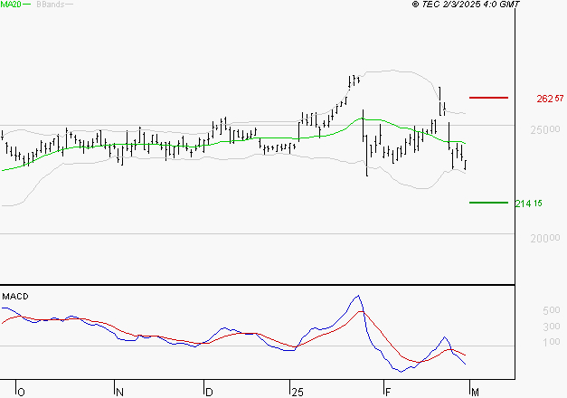SCHNEIDER ELECTRIC SA : Sous les résistances, une consolidation est probable