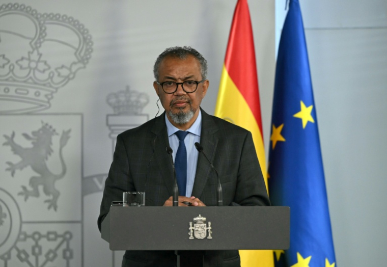 Le directeur général de l'OMS Tedros Adhanom Ghebreyesus à Madrid en Espagne le 12 mai 2026 ( AFP / JAVIER SORIANO )