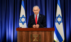 Le Premier ministre israélien Benjamin Netanyahu s'exprime durant une conférence de presse, le 19 mars 2026 à Jérusalem ( POOL / Ronen Zvulun )