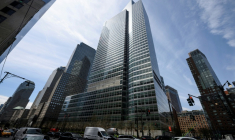 Le siège de la banque Goldman Sachs à New York, le 17 avril 2019 ( AFP / Johannes EISELE )