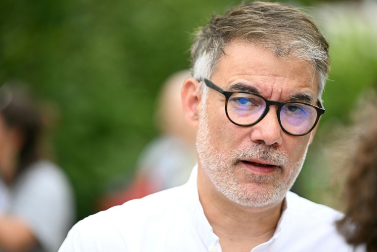 Le premier secrétaire socialiste Olivier Faure lors des universités d'été des Ecologistes à Strasbourg le 21 août 2025 ( AFP / SEBASTIEN BOZON )