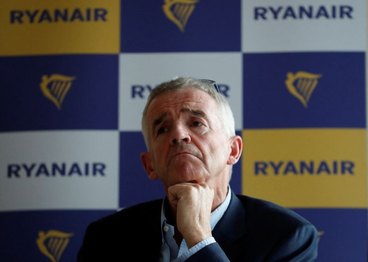 Michael O'Leary, directeur général de Ryanair, lors d'une conférence de presse à Budapest, en Hongrie
