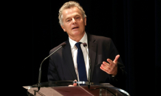 Le secrétaire national du Parti communiste français Fabien Roussel lors de ses voeux aux habitants de Saint-Amand-les-Eaux, dont il est maire, le 11 janvier 2026 ( AFP / Francois LO PRESTI )