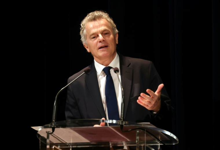 Le secrétaire national du Parti communiste français Fabien Roussel lors de ses voeux aux habitants de Saint-Amand-les-Eaux, dont il est maire, le 11 janvier 2026 ( AFP / Francois LO PRESTI )