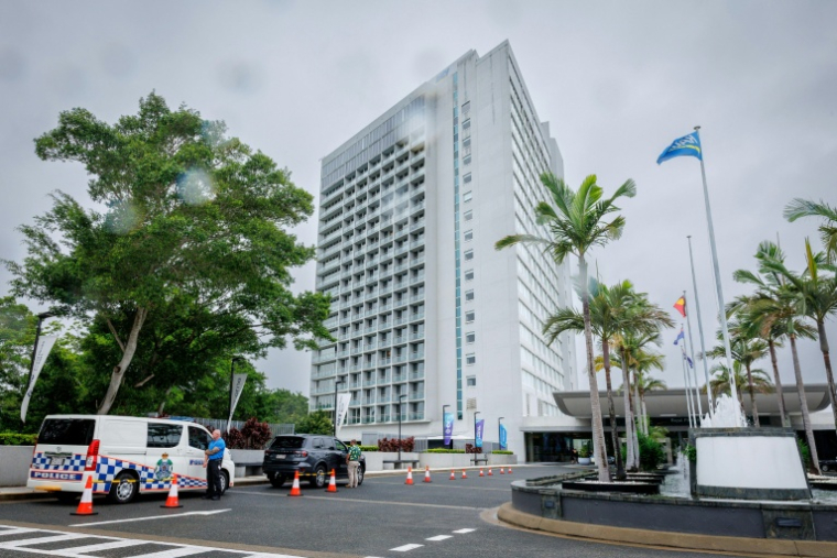 L'hôtel où sont logés les membres de l’équipe féminine de football iranienne, sur la Gold Coast, le 9 mars 2026, en Australie ( AFP / Patrick HAMILTON )