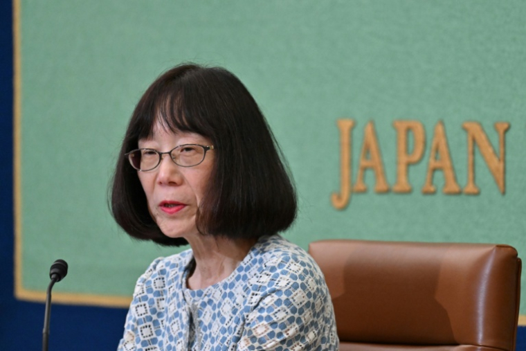 La présidente de la Cour pénale internationale (CPI), Tomoko Akane, au Japan National Press Club à Tokyo, le 14 juin 2024 ( AFP / Kazuhiro NOGI )