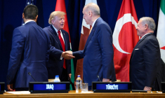 Donald Trump et Recep Tayyip Erdogan le 22 septembre 2026 à New York. ( GETTY IMAGES NORTH AMERICA / CHIP SOMODEVILLA )