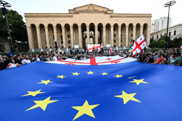 La Géorge a déposé sa candidature peu après l'invasion russe de l'Ukraine le 24 février 2022 ( AFP / VANO SHLAMOV )