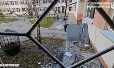 Site frappé par des drones russes, dans la région de Kherson