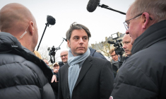 Gabriel Attal à Caen, le 14 janvier 2024. ( AFP / LOU BENOIST )