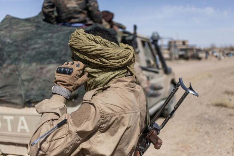 Des séparatistes du Front de Libération de l'Azawad (FLA), à Tessalit (nord du Mali), le 6 mai 2026 ( AFP / - )