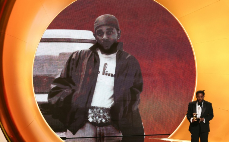 Le rappeur américain Kendrick Lamar lors de la 68e édition des Grammy Awards à Los Angeles, le 1er février 2026 en Californie ( AFP / VALERIE MACON )