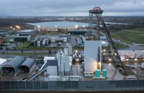 Le site de confinement de déchets de Stocamine, le 11 janvier 2023 à Wittelsheim ( AFP / SEBASTIEN BOZON )