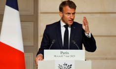 Le président de la République Emmanuel Macron le 7 mai 2025, à Paris ( POOL / Ludovic MARIN )