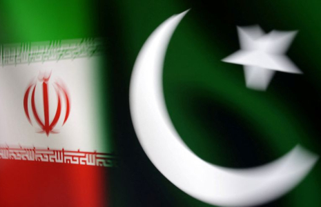 Illustration des drapeaux iraniens et pakistanais