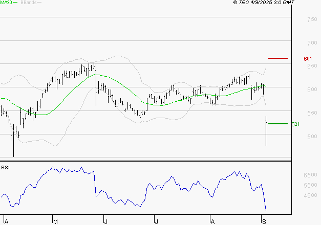 DERICHEBOURG : Baissier mais survendu