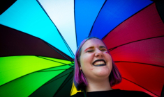 Manifestation LGBT à Bratislava, le 14 juillet 2018 ( AFP / VLADIMIR SIMICEK )