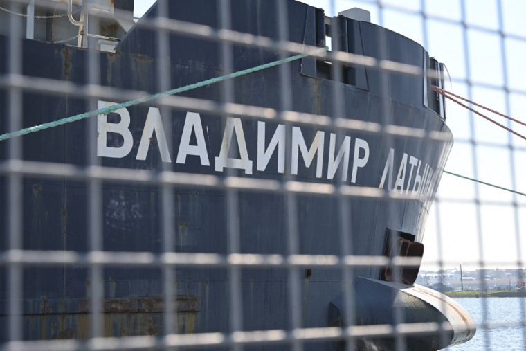 Un navire russe immobilisé à Saint-Malo. (illustration) ( AFP / DAMIEN MEYER )