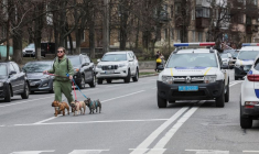 Zone proche du site d'un tir de missile russe à Kyiv
