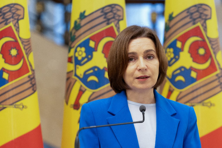 Maia Sandu, à Chisinau, le 4 février 2025 ( AFP / ELENA COVALENCO )