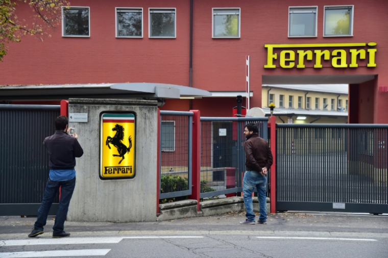 Vue de l'entrée de l'usine Ferrari à Maranello, en Italie, le 18 octobre 2025 ( AFP / GIUSEPPE CACACE )