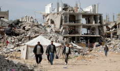 Maisons détruites pendant l'offensive israélienne, à Rafah