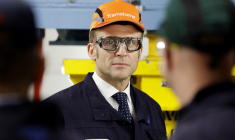 Emmanuel Macron, le 29 janvier 2025, à Maubeuge ( POOL / LUDOVIC MARIN )