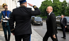 Photo d'archives de le président azerbaïdjanais Ilham Aliyev à Moscou, en Russie