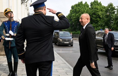 Photo d'archives de le président azerbaïdjanais Ilham Aliyev à Moscou, en Russie