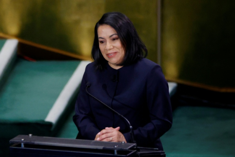 L'ancienne ministre des Affaires étrangères du Guyana, au siège de l'ONU à New York le 23 juillet 2026. ( AFP / Leonardo MUNOZ )