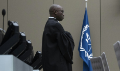 Le procureur adjoint de la Cour pénale internationale (CPI) Mame Mandiaye Niang, le 14 mars 2025 à La Haye ( POOL / Peter Dejong )