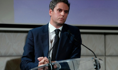Gabriel Attal, candidat de Renaissance à la présidentielle, le 14 octobre 2026 à Paris ( AFP / Dimitar DILKOFF )