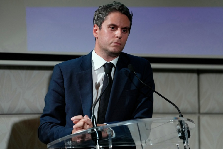 Gabriel Attal, candidat de Renaissance à la présidentielle, le 14 octobre 2026 à Paris ( AFP / Dimitar DILKOFF )