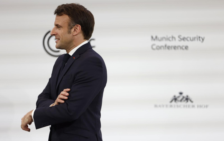 Emmanuel Macron, le 17 février 2023, à Munich ( AFP / Odd ANDERSEN )