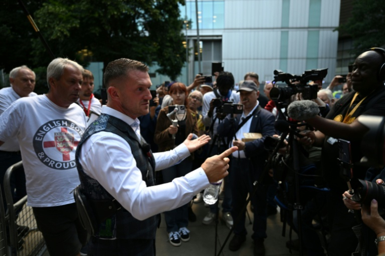 Le dirigeant d'extrême droite britannique Tommy Robinson, le 3 juillet 2025 à Londres ( AFP / JUSTIN TALLIS )
