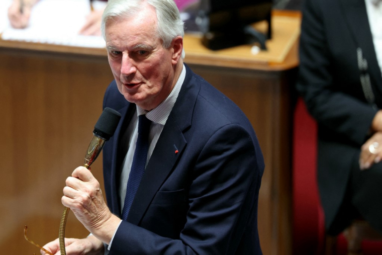 Michel Barnier à l'Assemblée nationale, à Paris, le 15 octobre 2024. ( AFP / ALAIN JOCARD )