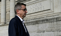 Gaël Perdriau, arrivant à la cour d'appel de Lyon,  pour son procès en appel dans l'affaire du  chantage à la sextape sur son ex-premier adjoint, le 8 juin 2026. ( AFP / JEFF PACHOUD )