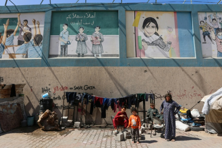 Camp de déplacés dans la ville de Gaza, le 4 mai 2025 ( AFP / Omar AL-QATTAA )