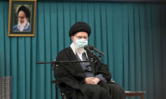 Iran's Supreme Leader Ayatollah Ali Khamenei attends a meeting with a group of Iranian women in Tehran