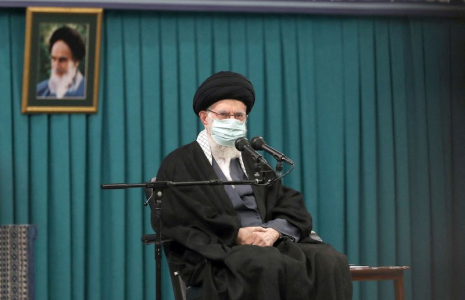 Iran's Supreme Leader Ayatollah Ali Khamenei attends a meeting with a group of Iranian women in Tehran