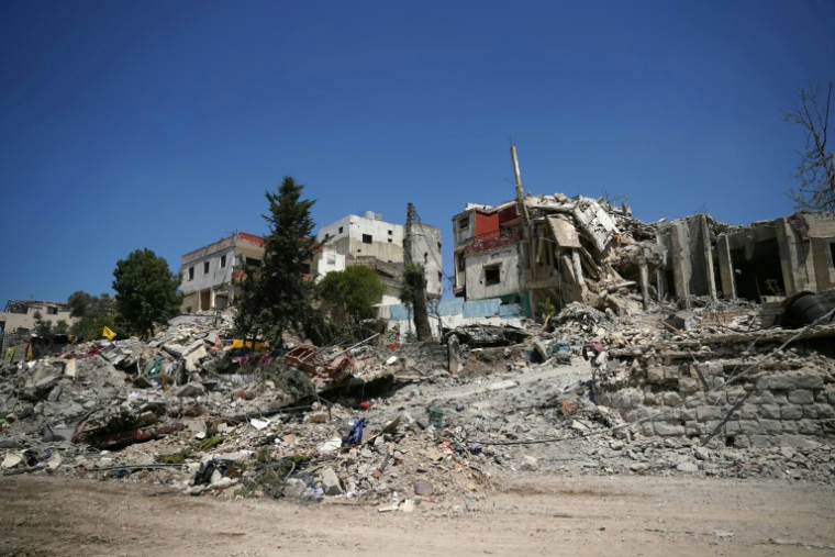 Des bâtiments détruits par des frappes aériennes isaréliennes sur Nabatiyé, le 21 juin 2026 dans le sud du Liban ( AFP / Abbas FAKIH )
